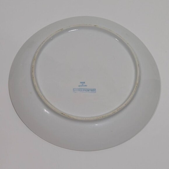 Nippon Hand Painted German Plate Pink Red Roses Floral Design - Picture 8 of 9